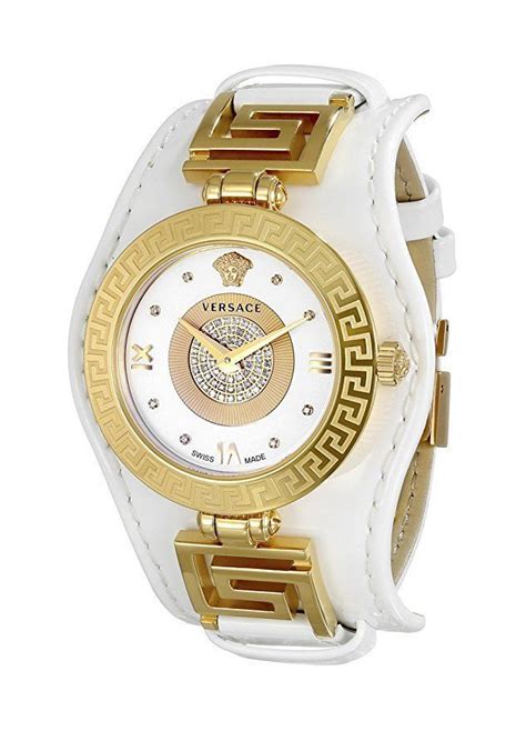 versace white ladies watch|Versace watches with diamond.